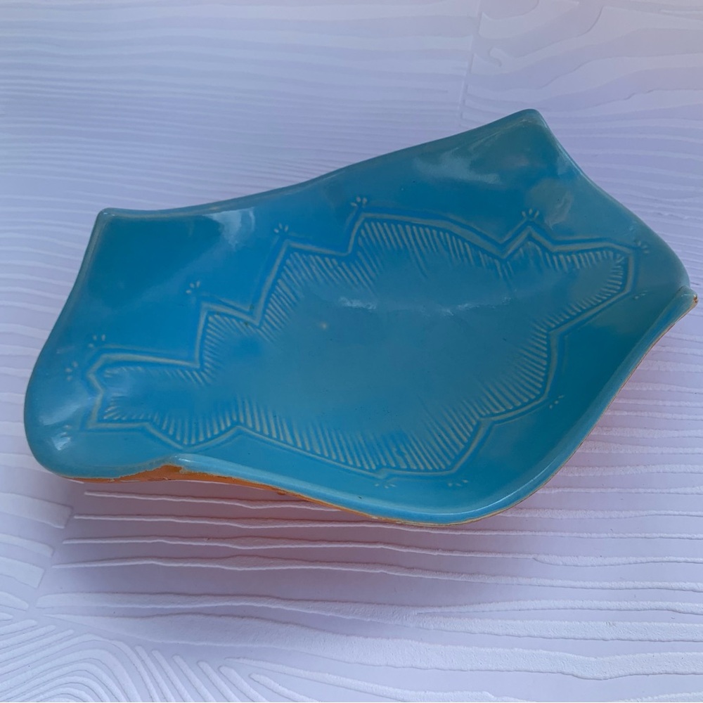 McCoy USA Pottery Teal Turquoise Tiffany Blue Serving Tray or Trinket Dish